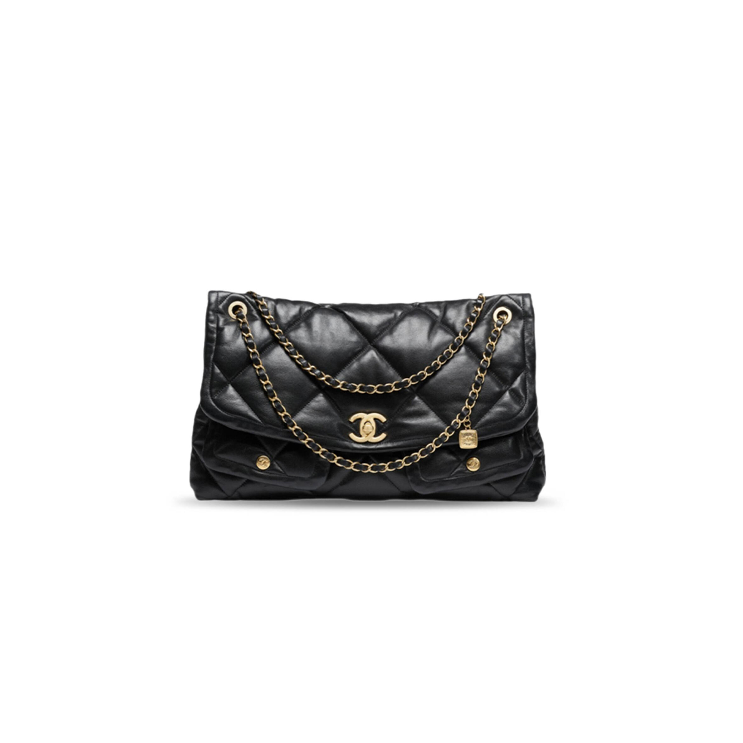 CHANEL 25K HOBO MAXI BLACK SHOULDER BAG AS5727 (45*27*10cm)